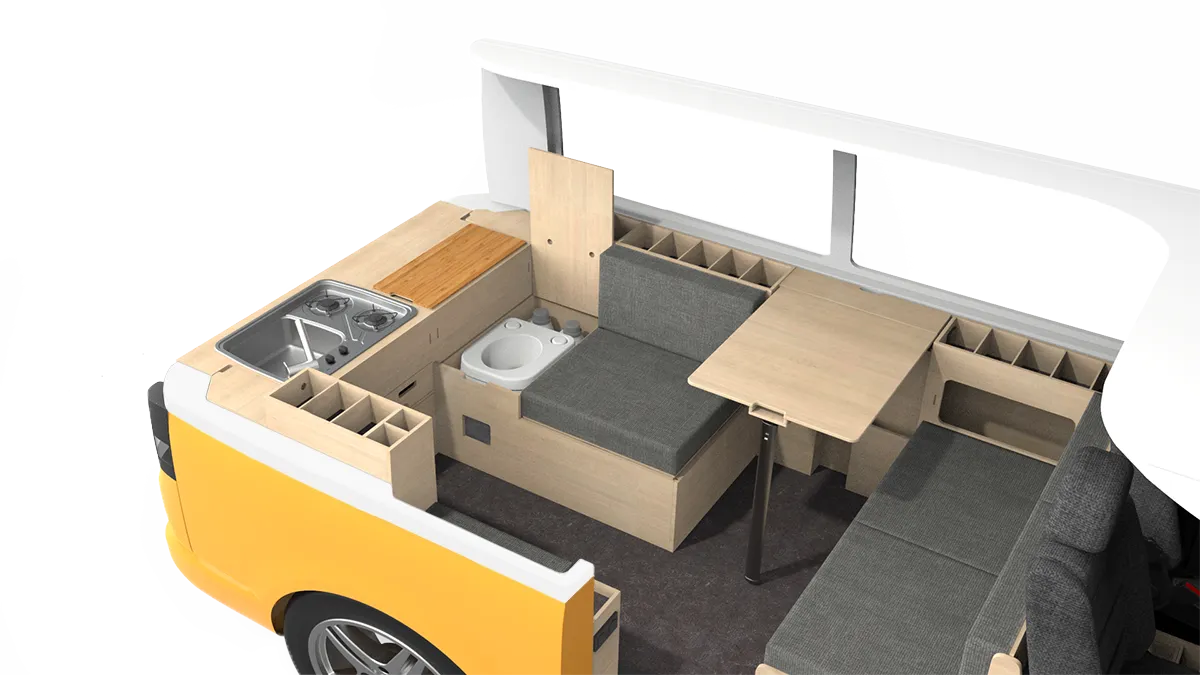 In een Ventje camperbus heb je voldoende ruimte om al je bagage mee te nemen op reis
